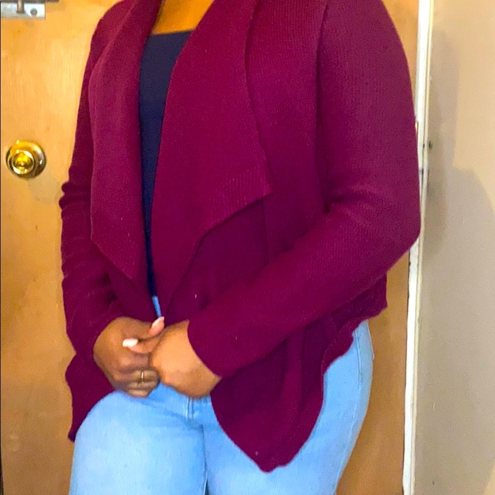 Purple cardigan